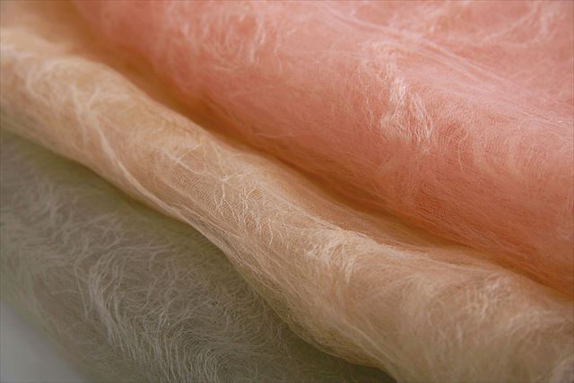 桜染スカーフ（絹二重羽衣スカーフ）